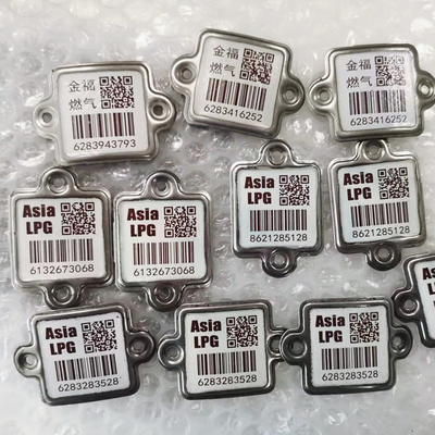 LPG Cylinder Metal Barcode Tags Anti Rust Waterproof OEM