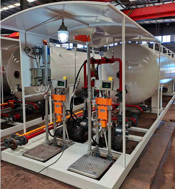 Explosion proof LPG Gas Skid Station 50T Propane Cylinder Filling Plant