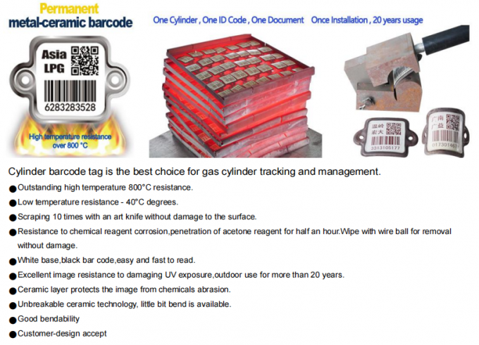 Cooking Gas Cylinder Tracking Barcode Gas Tank Qr Asset Tags UV Protection