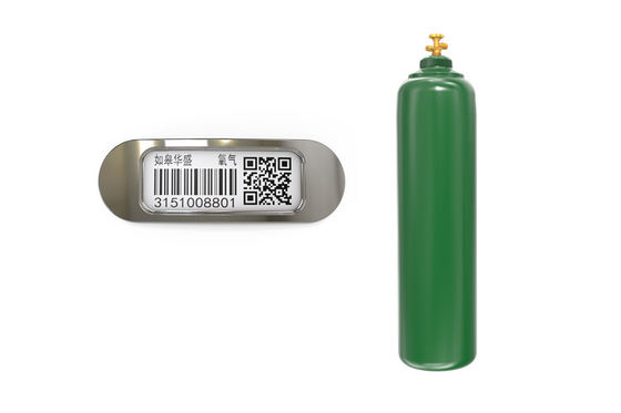 Permanent Barcode Metal Ceramic Rectangle Tag for Industrial Gas Cylinders