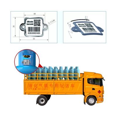 Permanent Barcode LPG Cylinder Label 304 Steel Material With ATEX Certification