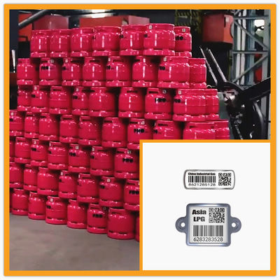 SS304 Steel Glaze Cylinder Barcode Anti Burning Asset Management