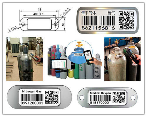 Industrial Gas Cylinder Barcode Heat Resistance For Tracking LPG