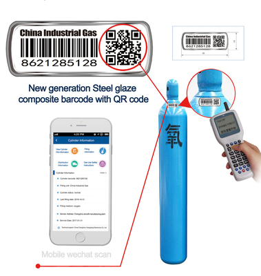 Industrial Gas Cylinder Metal Barcode Labels Anti UV Waterproof