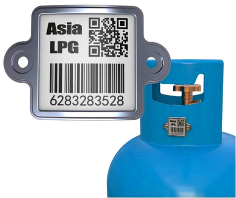 304 Steel Glaze LPG Gas Tracking Barcode Anti UV Oil Resistance