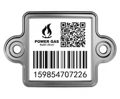 Stainless Steel 304 Cylinder Asset Tracking Barcode Anti Burning