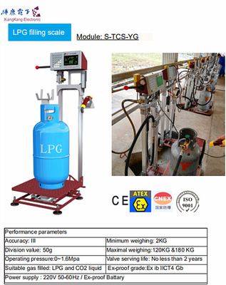 Mechanical Battery Liquefied Propane Gas Filling Machine 220V 120Kg Weighing