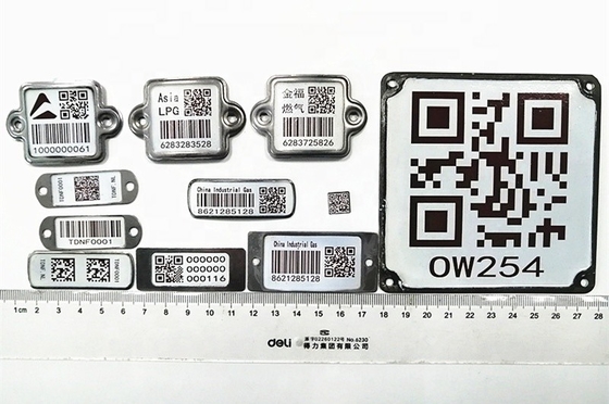 Anti UV LPG Cylinder Barcode Metal Tag Damage Resistance