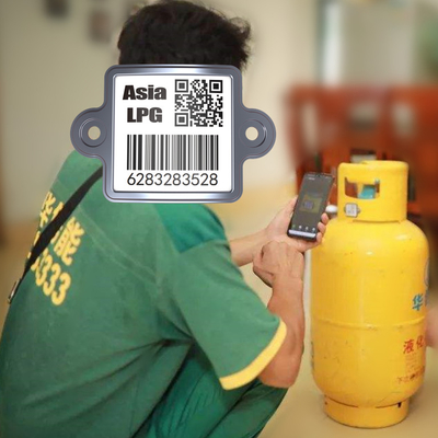 Permanent LPG Cylinder Tracking Metal Barcode Tag Soaked With Anti Rust Oil