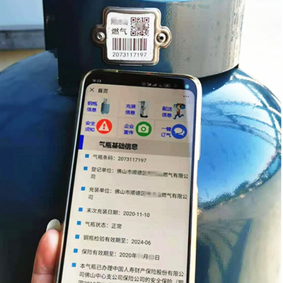 Durable Gas Cylinder Barcode Tag Heat Resistance For Household and commerical use