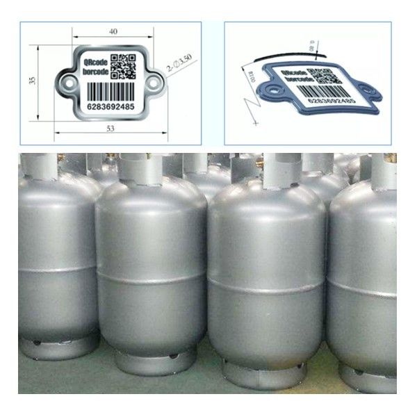 Permanent Barcode LPG Cylinder Metal Label 1 Second Scan Durable 20 Years Outside