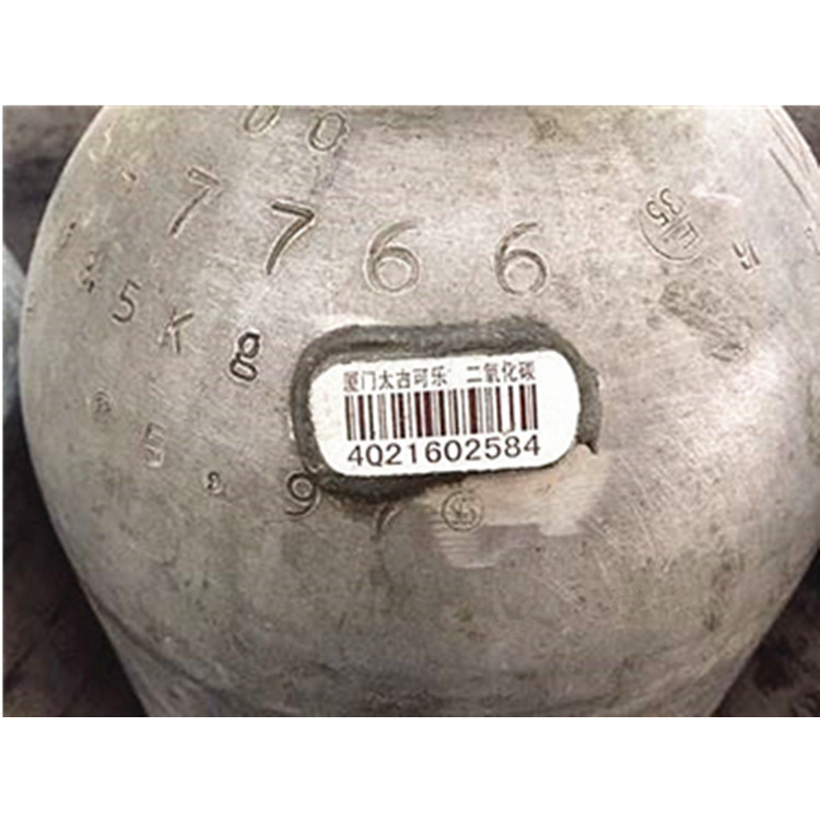 Oxygen Gas Cylinder Barcode Chemical Corrosion Resistance UV Protection